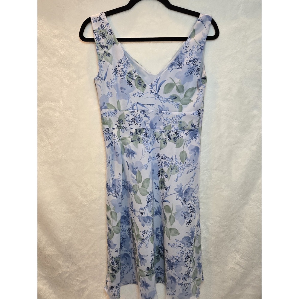 Ann Taylor‎ Factory Store Women's Light Blue Flowery Dress Size 4 - Picture 4 of 7